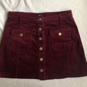 Corduroy button up skirt